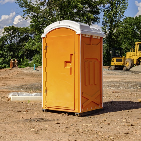 how often are the porta potties cleaned and serviced during a rental period in Lena